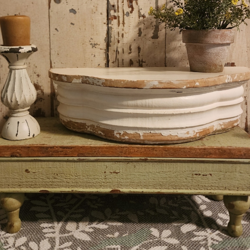 Cream Chippy Paint Wall Shelf